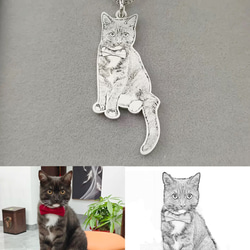 銀製　レーザー彫刻でオンリーワンのネックレス（姿のまま）　動物　犬　猫　うさぎ　鳥　ハムスタ- 5枚目の画像