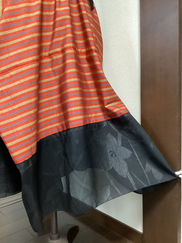 シアーなシルクのトップスとカンパネラ風3Dロングスカートの2点セット⭐️  おまけのトートバッグ付/一点物❣️ 8枚目の画像
