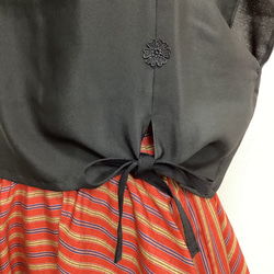 シアーなシルクのトップスとカンパネラ風3Dロングスカートの2点セット⭐️  おまけのトートバッグ付/一点物❣️ 11枚目の画像