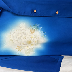 Kimonoのアロハシャツ　サイズ　正絹訪問着からのリメイク 2枚目の画像