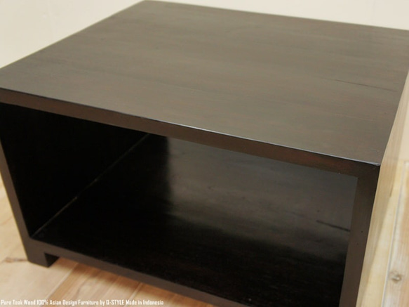 キューブテーブル DB チーク材 無垢材 銘木 チーク材 四角 サイドテーブル チーク無垢材 無垢天板 コーヒーテーブル 6枚目の画像