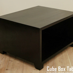 キューブテーブル DB チーク材 無垢材 銘木 チーク材 四角 サイドテーブル チーク無垢材 無垢天板 コーヒーテーブル 5枚目の画像