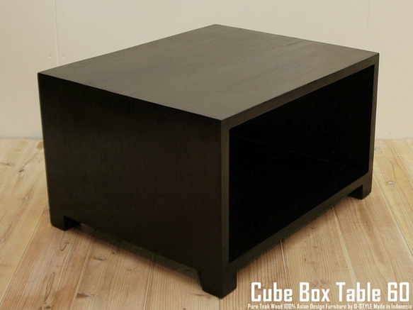 キューブテーブル DB チーク材 無垢材 銘木 チーク材 四角 サイドテーブル チーク無垢材 無垢天板 コーヒーテーブル 5枚目の画像
