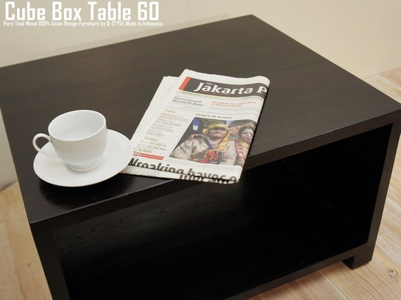 キューブテーブル DB チーク材 無垢材 銘木 チーク材 四角 サイドテーブル チーク無垢材 無垢天板 コーヒーテーブル 8枚目の画像