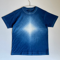 『星』 グラデーション Tシャツ 半袖 藍染 【受注制作】 1枚目の画像