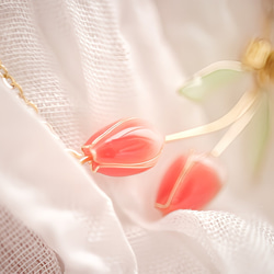 チューリップの花束ネックレス（レッド） 2枚目の画像