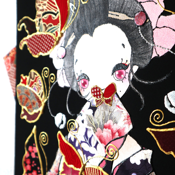 〈うたかた 極彩色 鳶尾〉着物 アートパネル〈UTAKATA Gokusaishiki ICHIHATSU〉 8枚目の画像