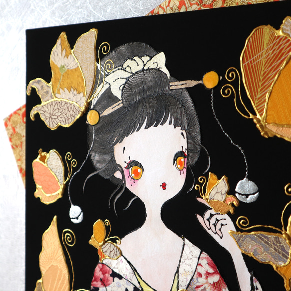〈うたかた 極彩色 枸橘〉着物 アートパネル〈UTAKATA Gokusaishiki KARATACHI〉 7枚目の画像