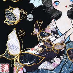 〈うたかた 極彩色 立葵〉着物 アートパネル〈UTAKATA Gokusaishiki TACHIAOI〉 6枚目の画像
