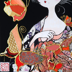 〈うたかた 極彩色 山吹〉着物 アートパネル〈UTAKATA Gokusaishiki YAMABUKI〉 6枚目の画像