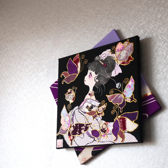 〈うたかた 極彩色 睡蓮〉着物 アートパネル〈UTAKATA Gokusaishiki SUIREN〉 4枚目の画像