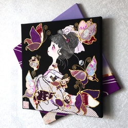 〈うたかた 極彩色 睡蓮〉着物 アートパネル〈UTAKATA Gokusaishiki SUIREN〉 3枚目の画像