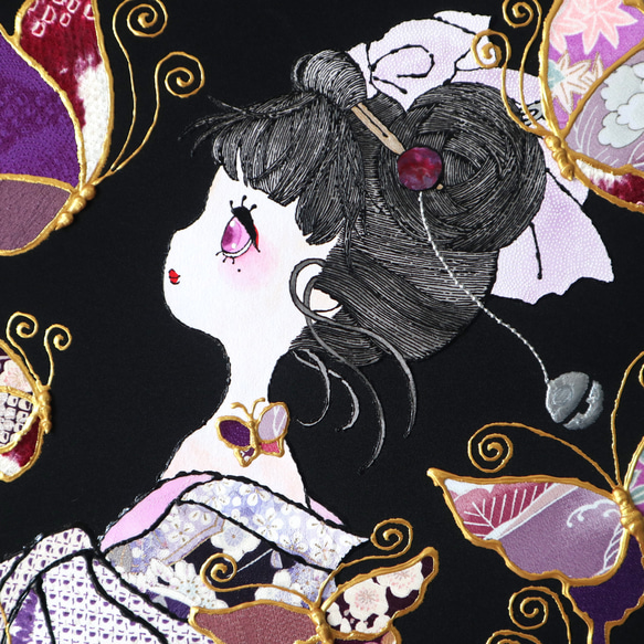 〈うたかた 極彩色 睡蓮〉着物 アートパネル〈UTAKATA Gokusaishiki SUIREN〉 5枚目の画像