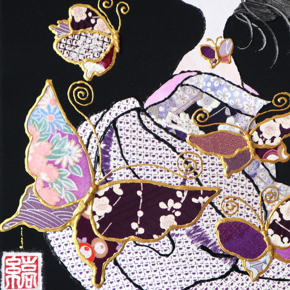 〈うたかた 極彩色 睡蓮〉着物 アートパネル〈UTAKATA Gokusaishiki SUIREN〉 6枚目の画像