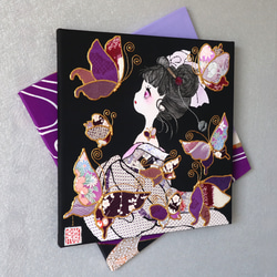 〈うたかた 極彩色 睡蓮〉着物 アートパネル〈UTAKATA Gokusaishiki SUIREN〉 2枚目の画像