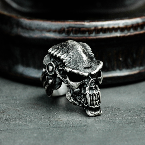 シルバー スカルリング クレイジーピッグ PSYCHO KILLER SKULL RING