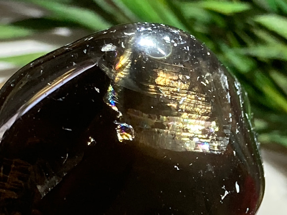 カンゴーム✨　レインボー　黒水晶　ケアンゴーム　原石　タンブル 4枚目の画像