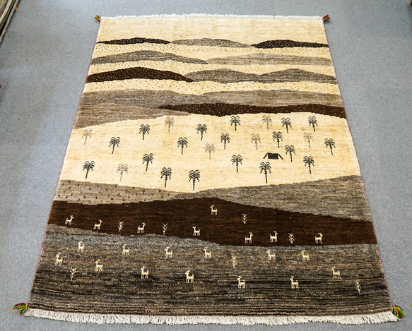 200×159cm【手織りペルシャギャッベ】アマレ族 ギャベ ペルシャ 200×159cm【手織りペルシャギャッベ】アマレ族 ギャベ ペルシャ