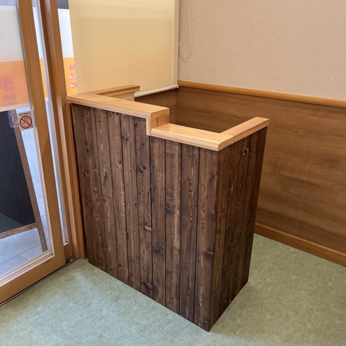 D450 キャスター付き 段差レジカウンター 受付カウンター レジ台 机 