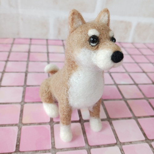 作家さま　ぬいぐるみ　アートドール　豆柴　羊毛フェルト　柴犬　プクプクちゃん❤ 作家さま ぬいぐるみ アートドール 豆柴 羊毛フェルト 柴犬