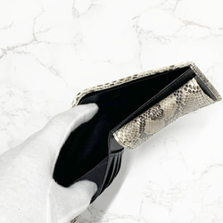 日本製　上質　パイソン　財布　ミドルウォレット　蛇革　札入れ　ダイヤモンドパイソン　エキゾチックレザー 11枚目の画像
