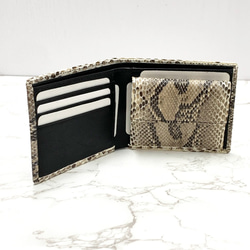 日本製　上質　パイソン　財布　ミドルウォレット　蛇革　札入れ　ダイヤモンドパイソン　エキゾチックレザー 8枚目の画像