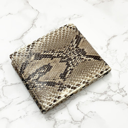 日本製　上質　パイソン　財布　ミドルウォレット　蛇革　札入れ　ダイヤモンドパイソン　エキゾチックレザー 5枚目の画像