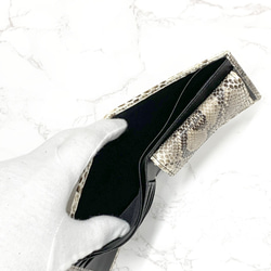日本製　上質　パイソン　財布　ミドルウォレット　蛇革　札入れ　ダイヤモンドパイソン　エキゾチックレザー 4枚目の画像