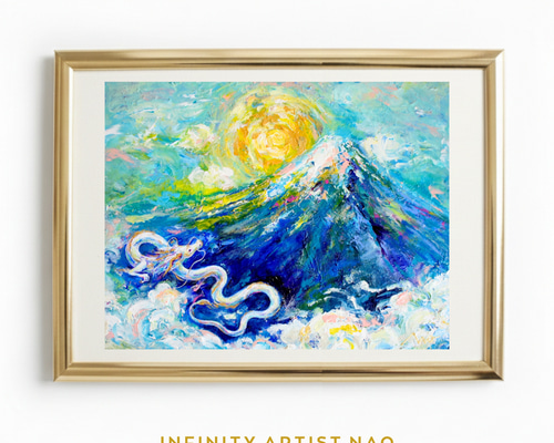 玄関｜飾るお守り】「青富士龍神」不浄を跳ね除け運気を支える 富士山