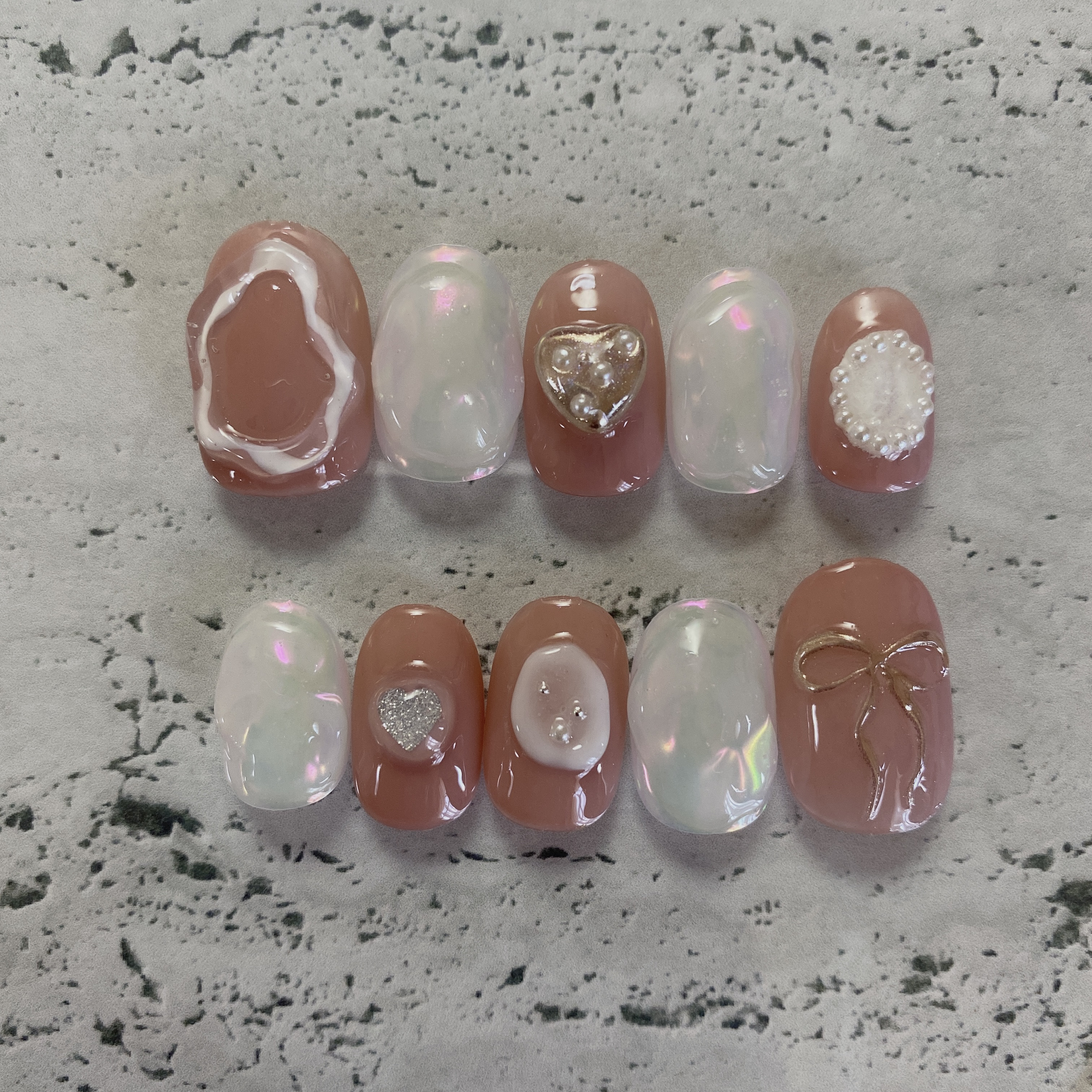 ネイルチップ パウダーネイル りぼん ガーリーネイル その他