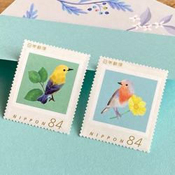 切手&フレークシールセット　Lovely Birding 7枚目の画像