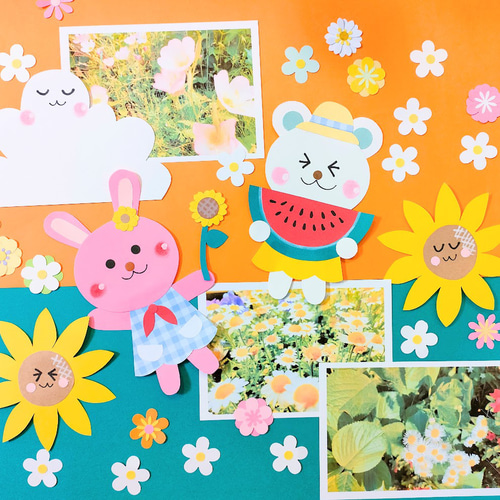 ラミネート可 メッセージ 色紙 壁面 アルバム 飾り パーツ ～かわいい