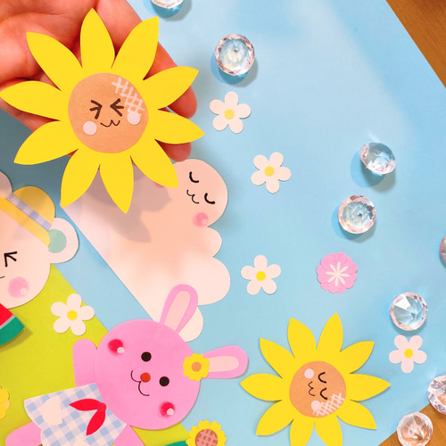 ラミネート可 メッセージ 色紙 壁面 アルバム 飾り パーツ ～かわいい