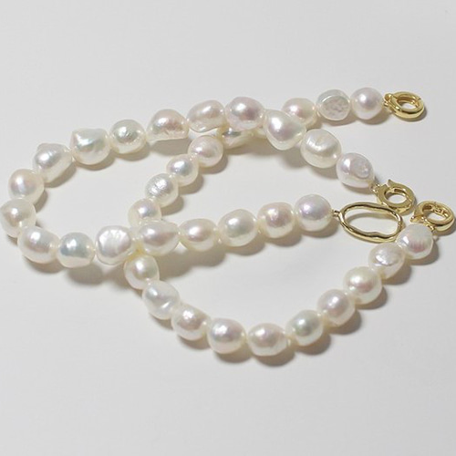 いろいろな形の淡水パール　バロック　ブレスレット 新作 本真珠 淡水バロックパール手作りブレスレット 楽天市場