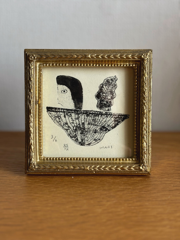 黒猫 モノクロ 版画 額装 アート インテリア ヴィンテージ