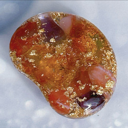御守りオルゴナイト✨そら豆みたいな 握り石 ガネーシャ サードオニキス バルト海産 琥珀　 4枚目の画像
