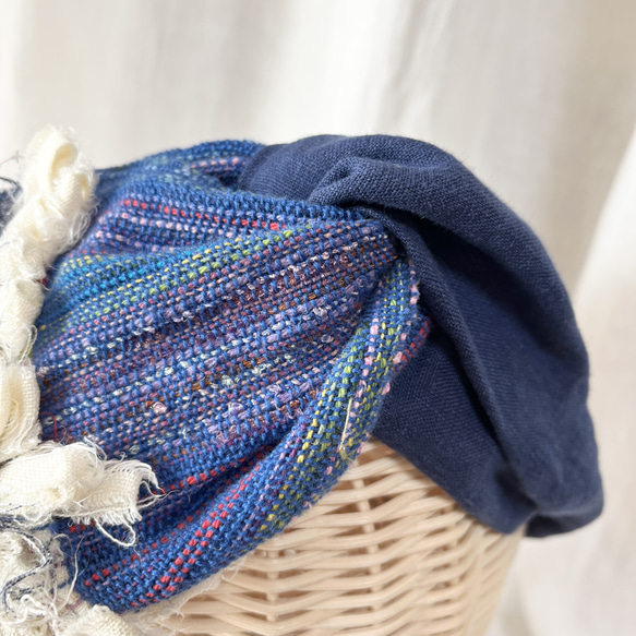 １点物❣️ハンドメイド さをり織り 手織り ねじりヘアバンド ターバン 5枚目の画像