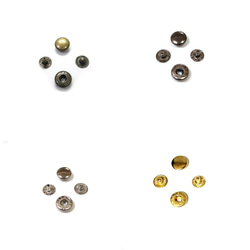 バネホック 10mm 30組 アンティーク シルバー ブラック ゴールド レザークラフト パーツ 金具 ホック ボタン 3枚目の画像