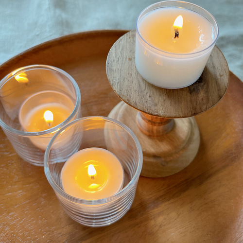 無香料 | ティーライトソイキャンドル4個セット| ちょっと大きめ.ᐟ‬