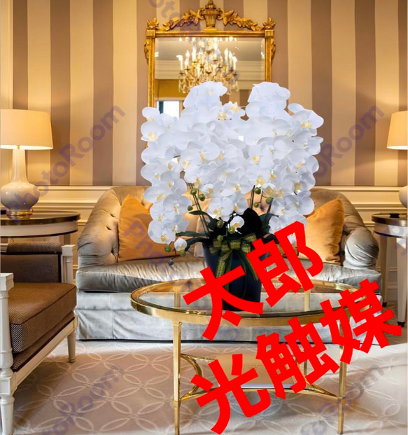 光触媒人工観葉植物フェイクグリーンフレッシュ胡蝶蘭5本立W