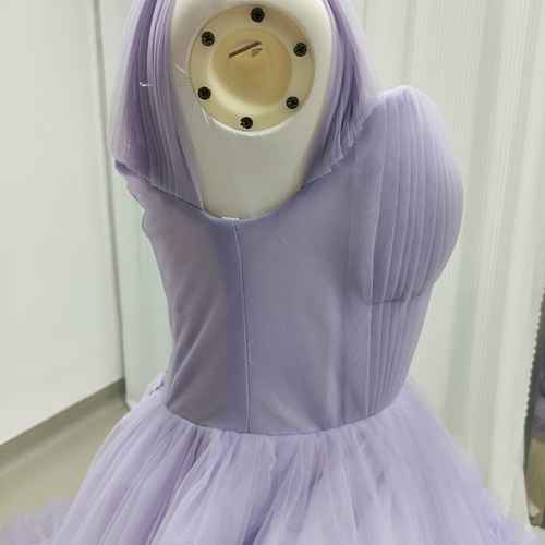 送料無料！カラードレス オーキッド オンショルダードレス 柔らかく  