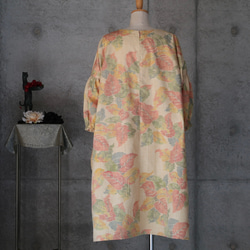 着物リメイク　紬のワンピース　 　Aライン　フリーサイズ 6枚目の画像
