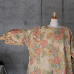 着物リメイク　紬のワンピース　 　Aライン　フリーサイズ 4枚目の画像