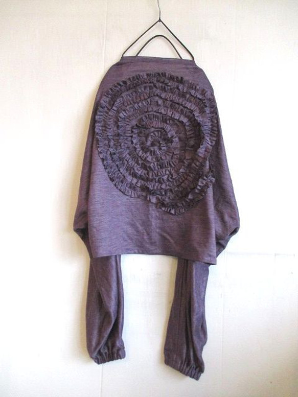 フリル付きベスト パープル 美品✨to be chic ショールカラー フリル