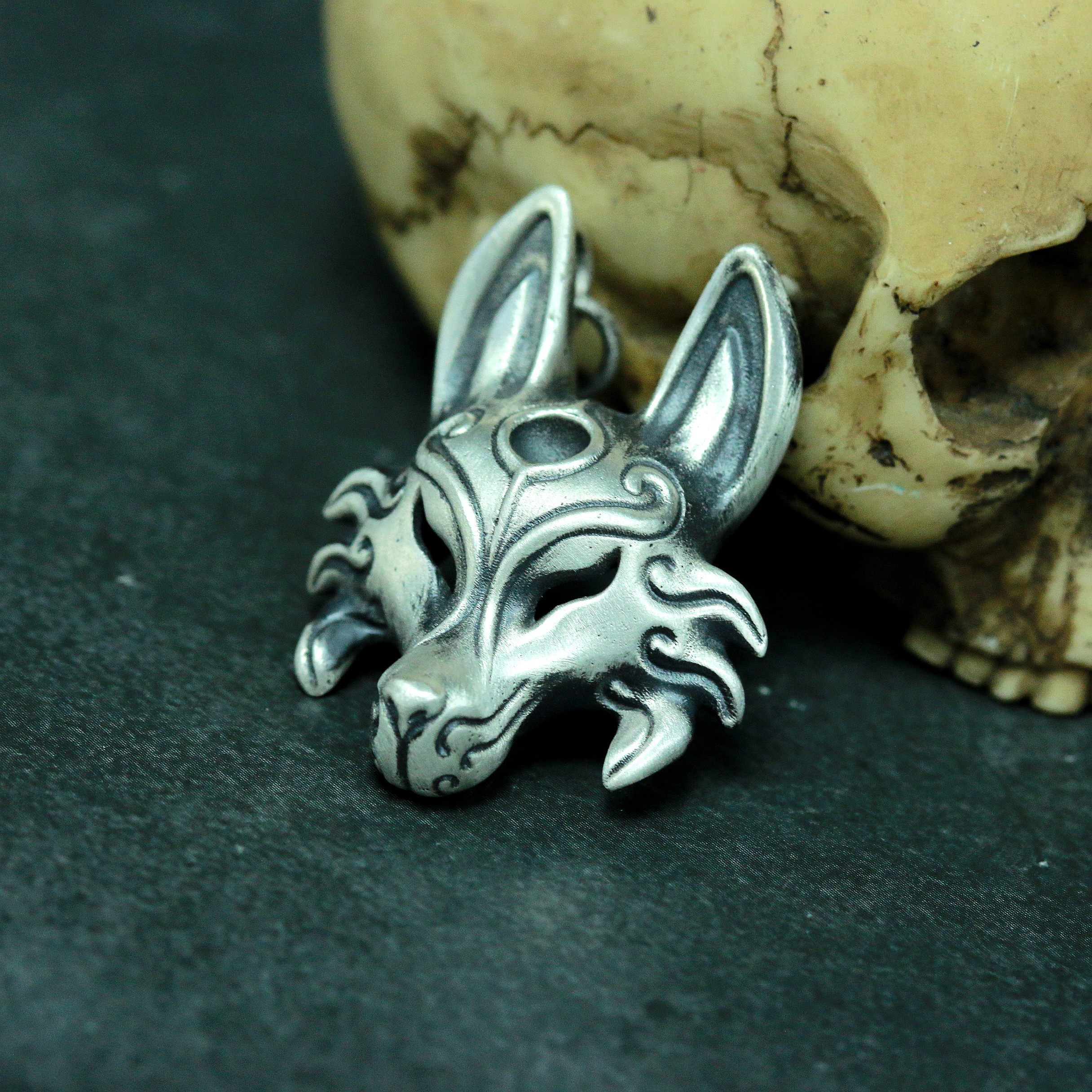 ウルフ925シルバーペンダントネックレス, ゴシックダークハンドメイドデザイン ゴシックヴィンテージギフト - 職人手作