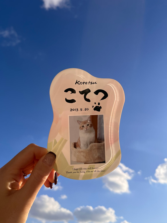 愛するペットへ【クリアメモリアルボード】作成します ペットとの思い出をインテリアとして飾れる！写真・肉球付き 11枚目の画像