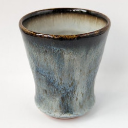 ブルーのフリーカップ　【手仕事　民藝　和　陶器】 3枚目の画像