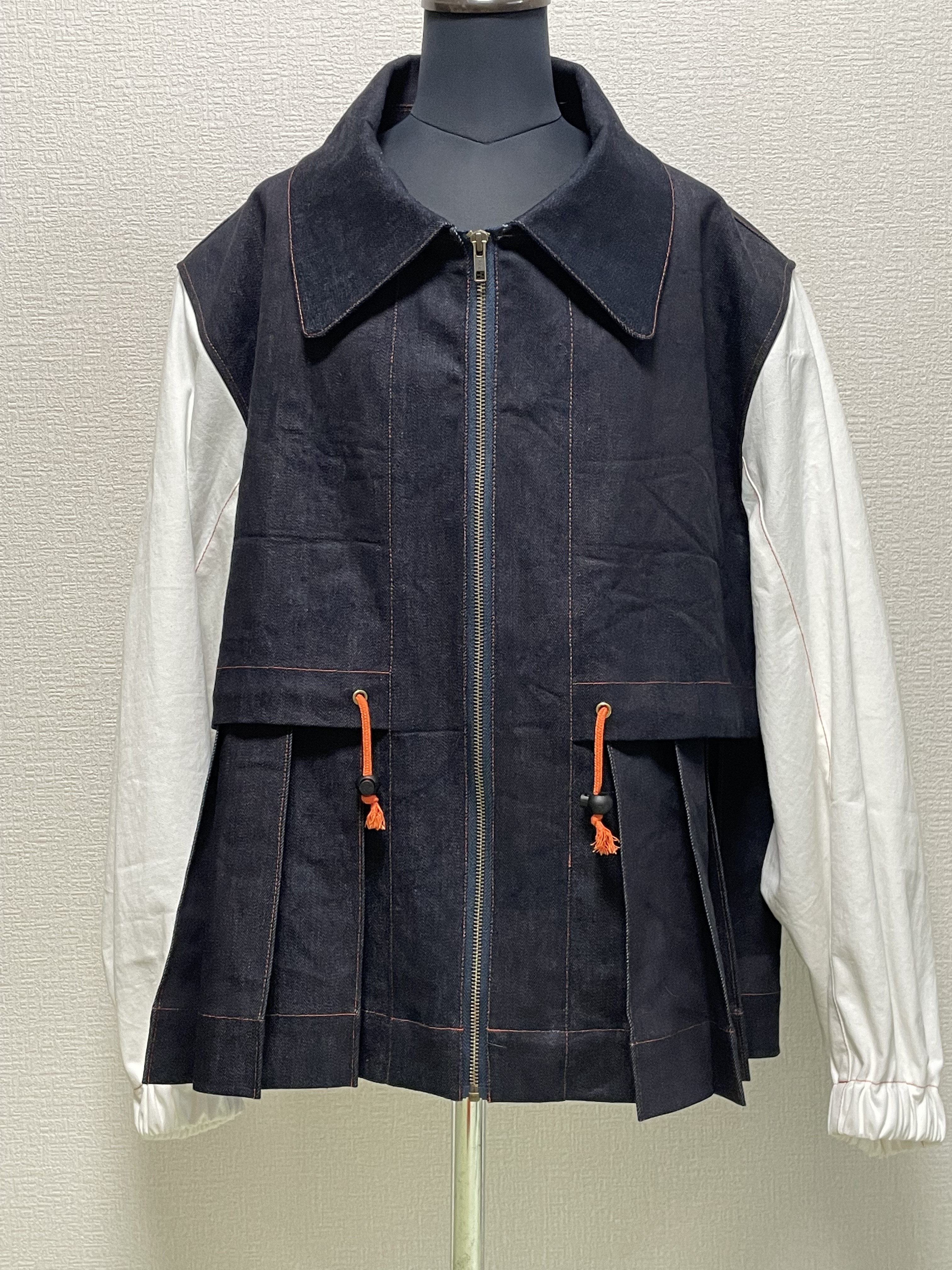 King3"プリーツデニムブルゾン