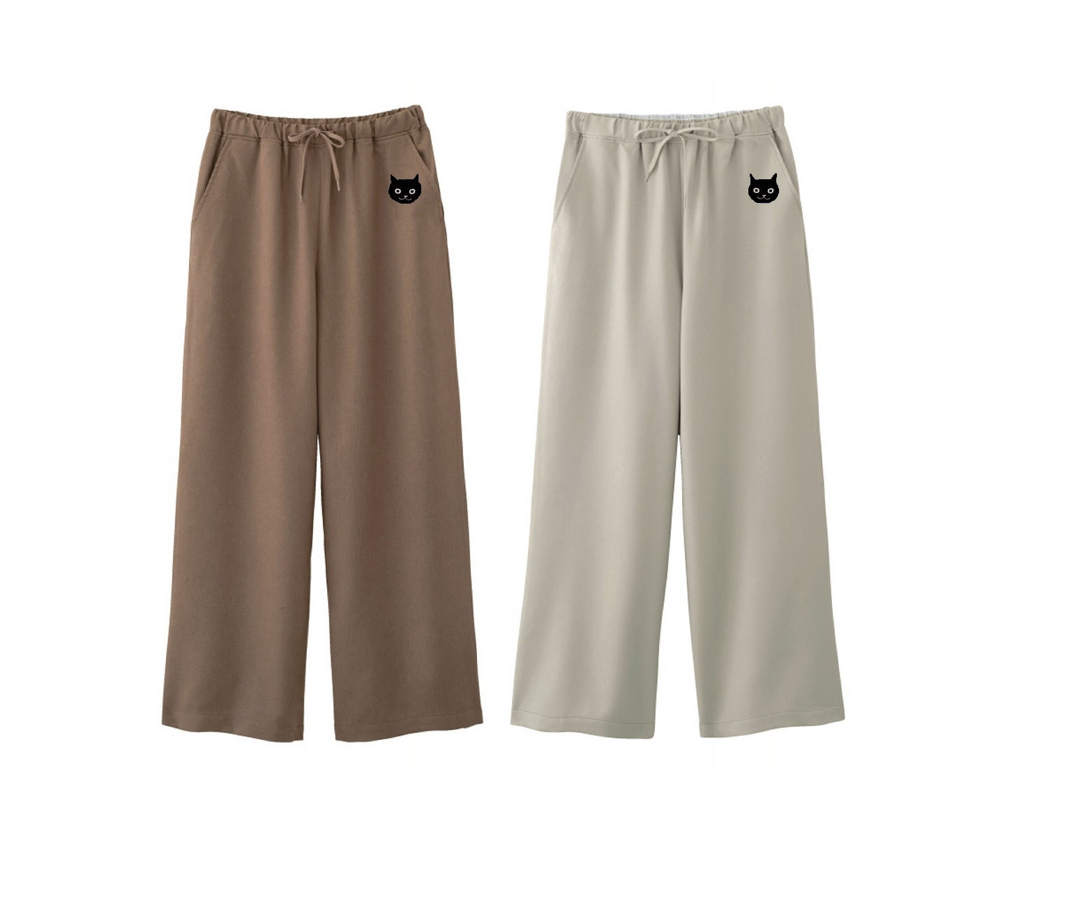 伸縮 マルチカラー S 美品 総柄●miu 猫 ストレッチ フレアパンツ miu