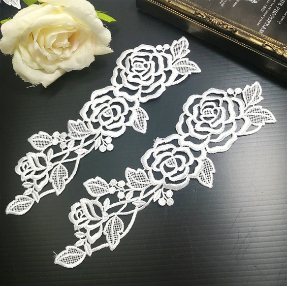ラスト❣️7枚 大型 ケミカルレース 刺繍 お花モチーフ